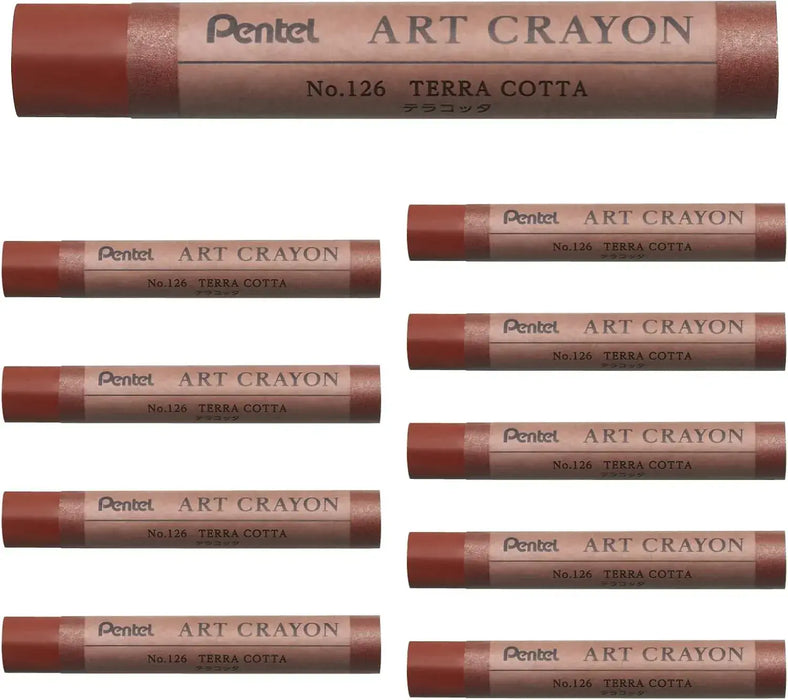 Pentel PTAC Art Crayons Creative Drawing Supplies - Terracotta - 4902506426635