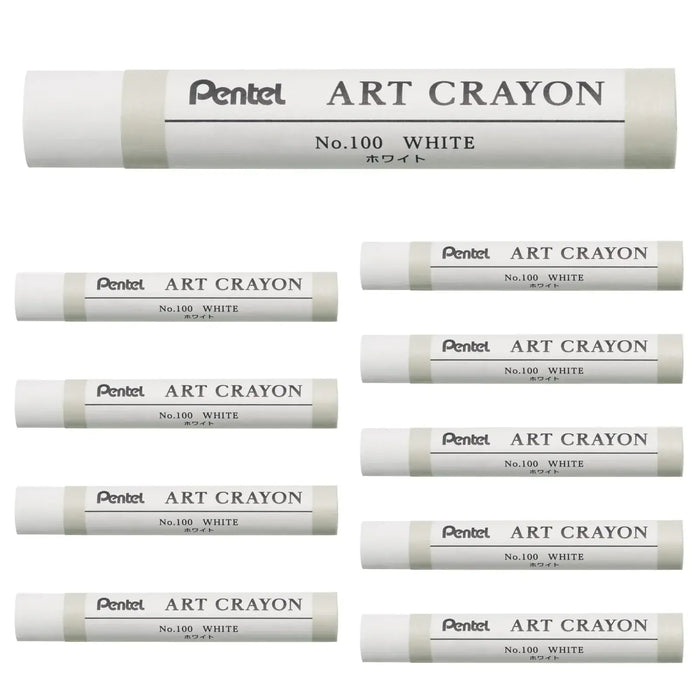 Pentel PTAC Art Crayons Creative Drawing Supplies - White - 4902506426598