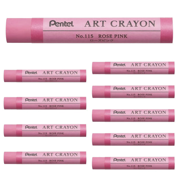 Pentel PTAC Art Crayons Creative Drawing Supplies - Rose Pink - 4902506426628