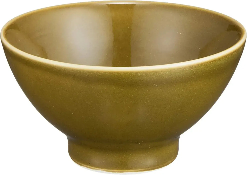Saikai Pottery Essence Celadon Glaze Bowl - Oribe Glaze Rice Bowl - 4965451453934