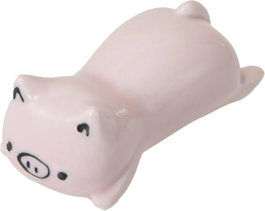 Saikai Pottery Hasami Ware Chopsticks Rest Petite Panda - Pink - 4965451207988