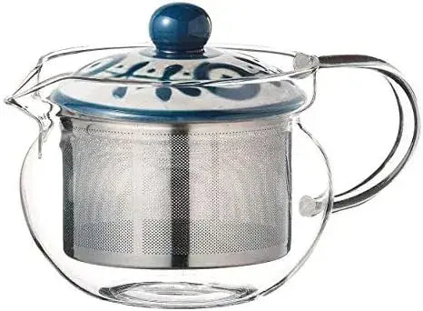 Saikai Pottery Hasami Ware Glass Pot with Stainless Steel Tea Strainer - Pink - 4965451127330