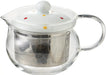 Saikai Pottery Hasami Ware Glass Pot with Stainless Steel Tea Strainer - Little Dot - 4965451493237
