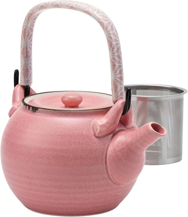 Saikai Pottery Hasamiyaki Dobin Teapot Cherry Blossom Stainless Steel