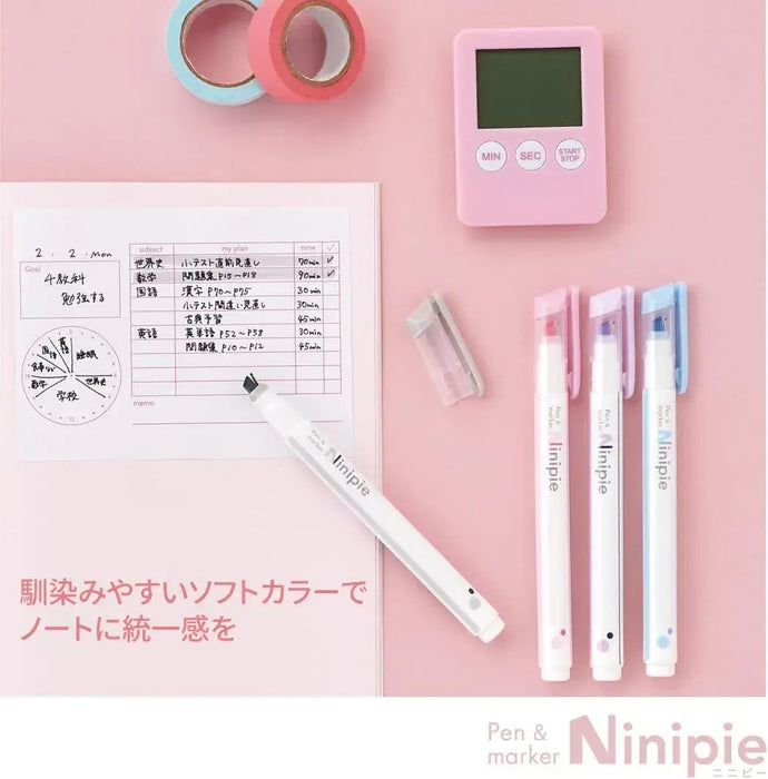 Sun-Star Stationery Pen and Line Markers Water-Based Set of 6