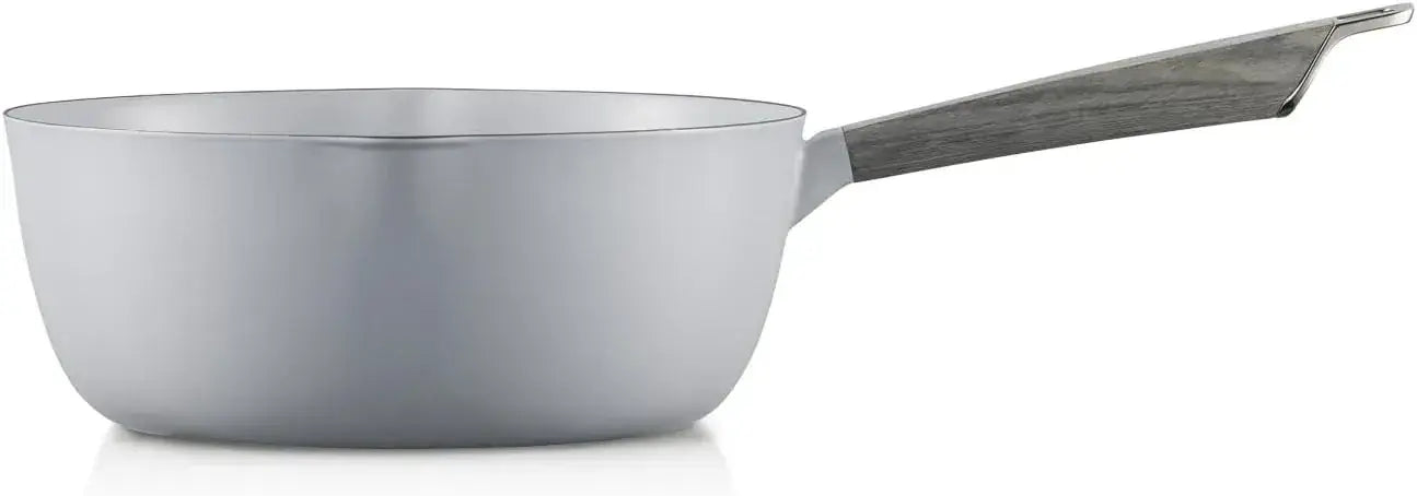 Vermicular Yukihira Cast Enamel Snow Flat Pot Japanese Cookware - 20cm Oyster Gray - 4582693929470