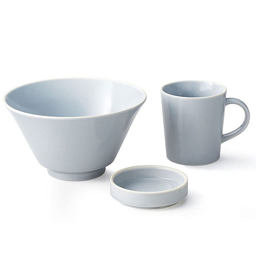 Aito Mino Ware Ciel Cafe Set Bowl 17cm Mug 260ml Plate 9cm Light Gray Dishwasher/Microwave Safe 520144-Kiichin - The #1 Place for Japanese Goods in Your Hand!