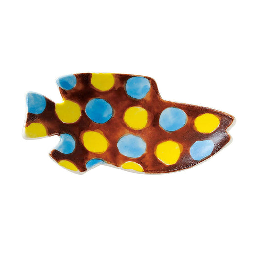 Aito Leo Lionni Swimmy Bean Plate Seto Ware 278220 8x4cm Blue/Yellow/Brown-Kiichin - The #1 Place for Japanese Goods in Your Hand!
