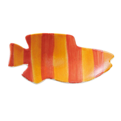 Aito Leo Lionni Swimmy Bean Plate 8x4cm Striped Seto Ware 278218 Red-Kiichin - The #1 Place for Japanese Goods in Your Hand!