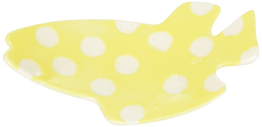 Aito Leo Lionni Swimmy Bean Plate 8x4cm Yellow Dot Seto Ware 278217-Kiichin - The #1 Place for Japanese Goods in Your Hand!