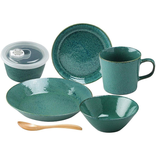 Aito Mino Ware Natural Color 6Pc Tableware Set Green Dishwasher/Microwave Safe 567506-Kiichin - The #1 Place for Japanese Goods in Your Hand!