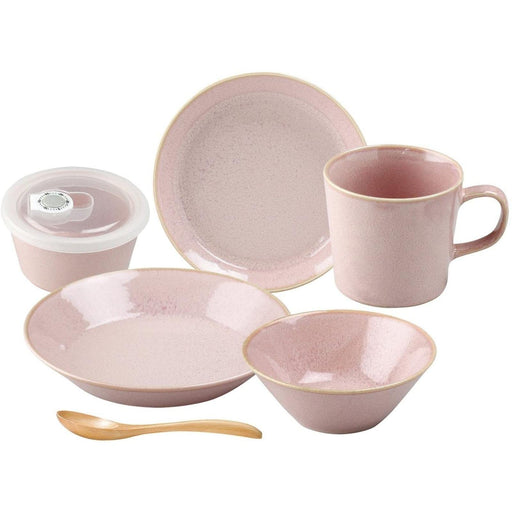 Aito Mino Ware Natural Color Tableware Set 6Pc Pink Dishwasher/Microwave Safe Japan 567505-Kiichin - The #1 Place for Japanese Goods in Your Hand!