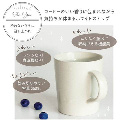 Aito Ciel Mug 260ml White Mino Ware Dishwasher/Microwave Safe 520143-Kiichin - The #1 Place for Japanese Goods in Your Hand!