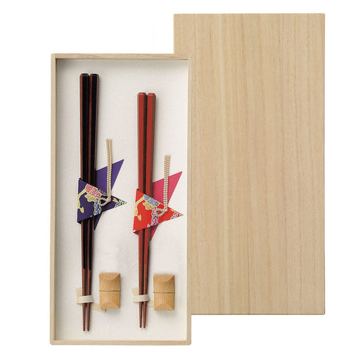 Aito Hyozaemon Couple Chopsticks Set Wooden Box Hexagonal Made in Japan 104504-Kiichin - The #1 Place for Japanese Goods in Your Hand!