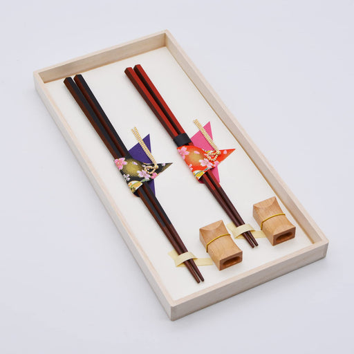 Aito Hyozaemon Couple Chopsticks Set Wooden Box Hexagonal Made in Japan 104504-Kiichin - The #1 Place for Japanese Goods in Your Hand!