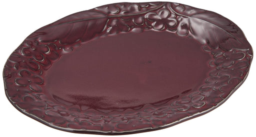 Aito Lien Lien Plate Dish Oval Plate 18cm S Purple Mino Ware Dishwasher/Microwave Safe 267838-Kiichin - The #1 Place for Japanese Goods in Your Hand!