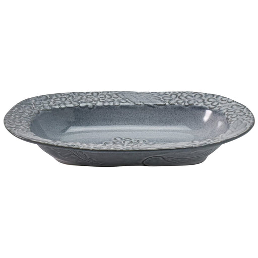 Aito Lien Oval Bowl Curry Plate Pasta Plate 26x16cm Gray Mino Ware Japan 267892-Kiichin - The #1 Place for Japanese Goods in Your Hand!