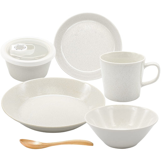 Aito Natural Color 6Pc Ivory White Mino Ware Tableware Set Dishwasher/Microwave Safe Made in Japan 567523-Kiichin - The #1 Place for Japanese Goods in Your Hand!