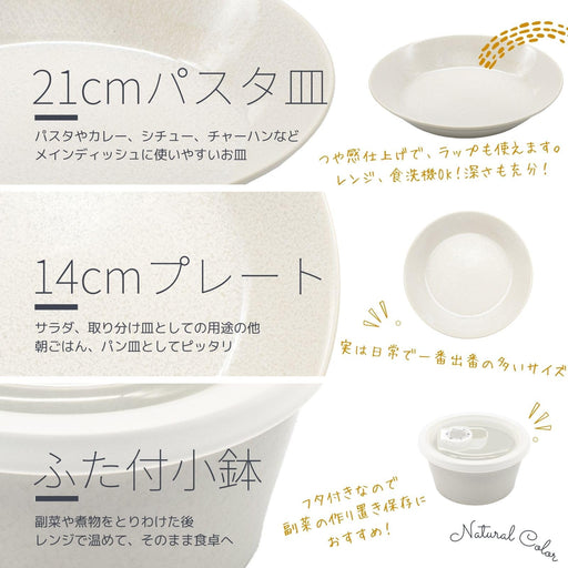 Aito Natural Color 6Pc Ivory White Mino Ware Tableware Set Dishwasher/Microwave Safe Made in Japan 567523-Kiichin - The #1 Place for Japanese Goods in Your Hand!