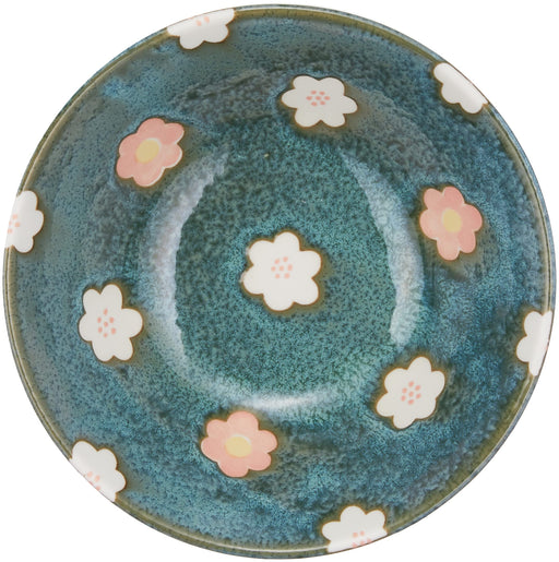 Aito Bowl Nordic Flower 14cm Green Floral Mino Ware Japan 266254-Kiichin - The #1 Place for Japanese Goods in Your Hand!