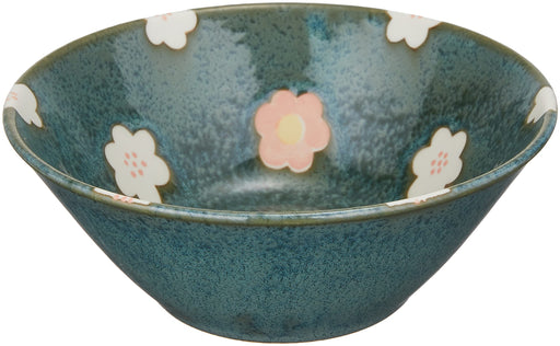 Aito Bowl Nordic Flower 14cm Green Floral Mino Ware Japan 266254-Kiichin - The #1 Place for Japanese Goods in Your Hand!