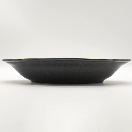 Aito Stitch Oval Curry Plate Bowl 25x17cm Black Mino Ware Japan-Kiichin - The #1 Place for Japanese Goods in Your Hand!