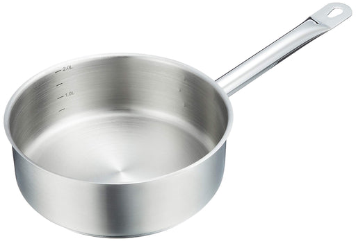 Ebm 18-8 Pro Chef IH Shallow Pot 20cm w/o Lid-Kiichin - The #1 Place for Japanese Goods in Your Hand!