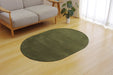 Ikehiko Corporation Oval Plain Peony Green Rug 100X140Cm - Washable & Antibacterial-Kiichin - The #1 Place for Japanese Goods in Your Hand!