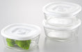 Iwaki Japan Heat Resistant Glass Airtight Container Set - White Square, 3Pcs-Kiichin - The #1 Place for Japanese Goods in Your Hand!
