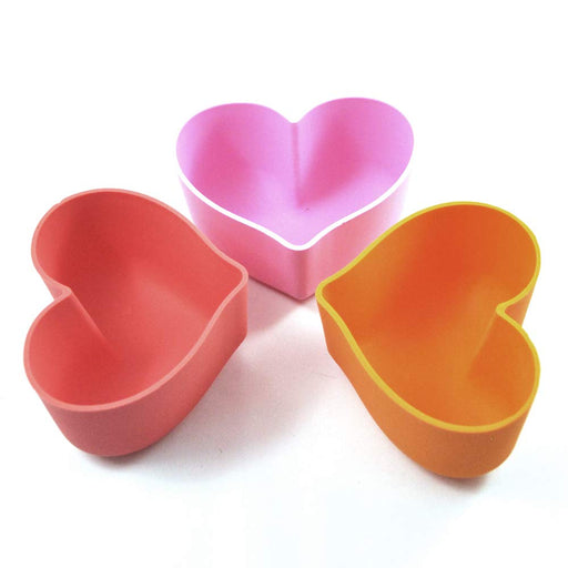 Kai Corp DL6356 Heat-Resistant Silicone Cup 3pcs Heart Large-Kiichin - The #1 Place for Japanese Goods in Your Hand!
