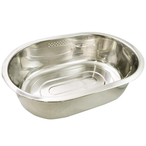 Kai DZ1140 Silver Washing Tub Oval Type w/High Rubber Legs-Kiichin - The #1 Place for Japanese Goods in Your Hand!