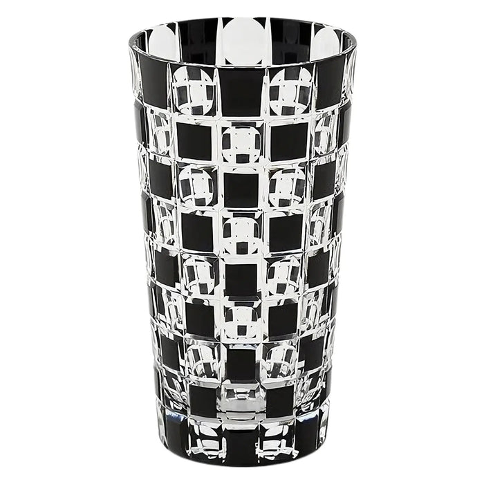 Kimoto Glass Tokyo Kuroco Edo Kiriko Tumbler - Authentic Japanese Ichimatsu Design-Kiichin - The #1 Place for Japanese Goods in Your Hand!
