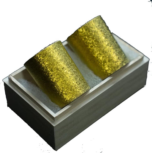 Japanese Laugh Wrinkles Guitan Titanium Sake Cup Pair in Paulownia Box-Kiichin - The #1 Place for Japanese Goods in Your Hand!