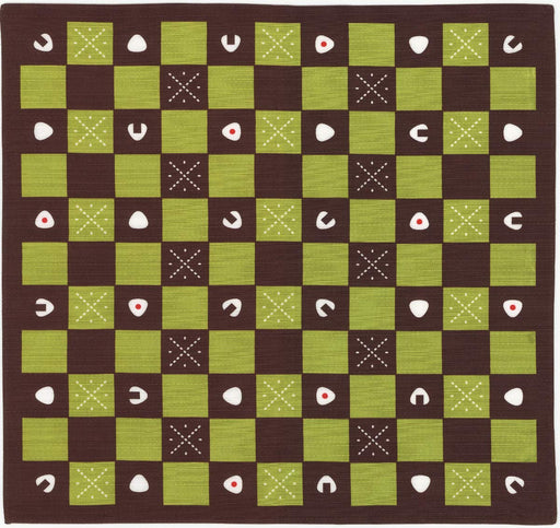 Miyamoto-Towel Furoshiki Lunch Cloth - Japanese Pattern Okami'S 50X50Cm Checkered Rice Ball-Kiichin - The #1 Place for Japanese Goods in Your Hand!