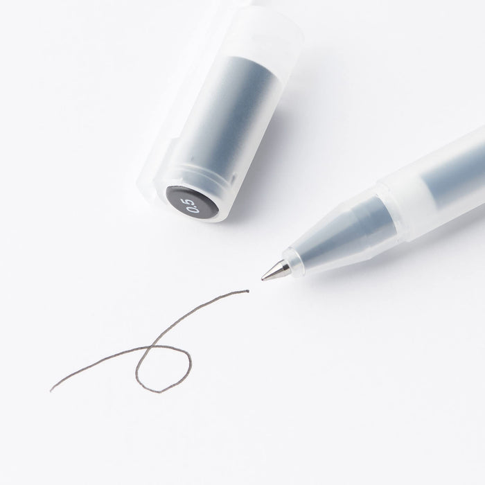 Mujirushi Ryohin Gel Ink Ballpoint Pen Set - 10 Pack, 0.5mm, Black Cap, Japan-Kiichin - The #1 Place for Japanese Goods in Your Hand!