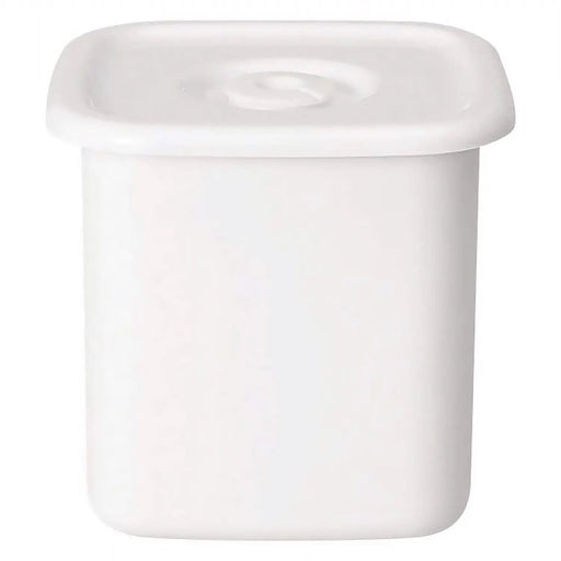 Noda Horo White Enamel Square Food Containers - Large Size with Sealed Lid-Kiichin - The #1 Place for Japanese Goods in Your Hand!