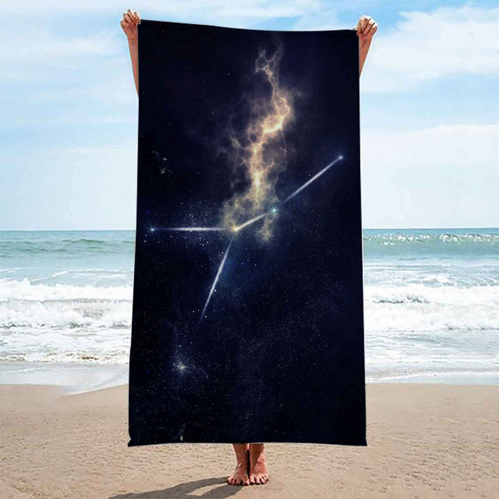 Pghawxz Microfiber Black Starry Sky 3D Beach Towel - Quick Dry & Sandproof-Kiichin - The #1 Place for Japanese Goods in Your Hand!