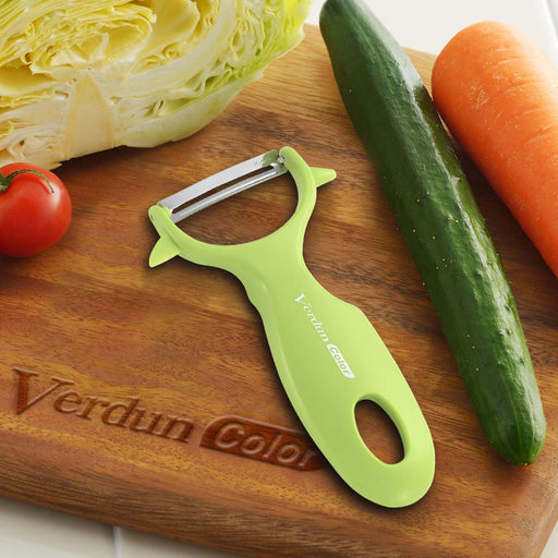 Shimomura Kougyou VCP-03G Japan Verdun Color Curve Peeler Green Orange Cutter Bud Remover DW Safe-Kiichin - The #1 Place for Japanese Goods in Your Hand!