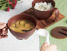 Skater Wood Grain Soup Bowl 340ml w/Handle Brown Japan NBLs2H-A-Kiichin - The #1 Place for Japanese Goods in Your Hand!