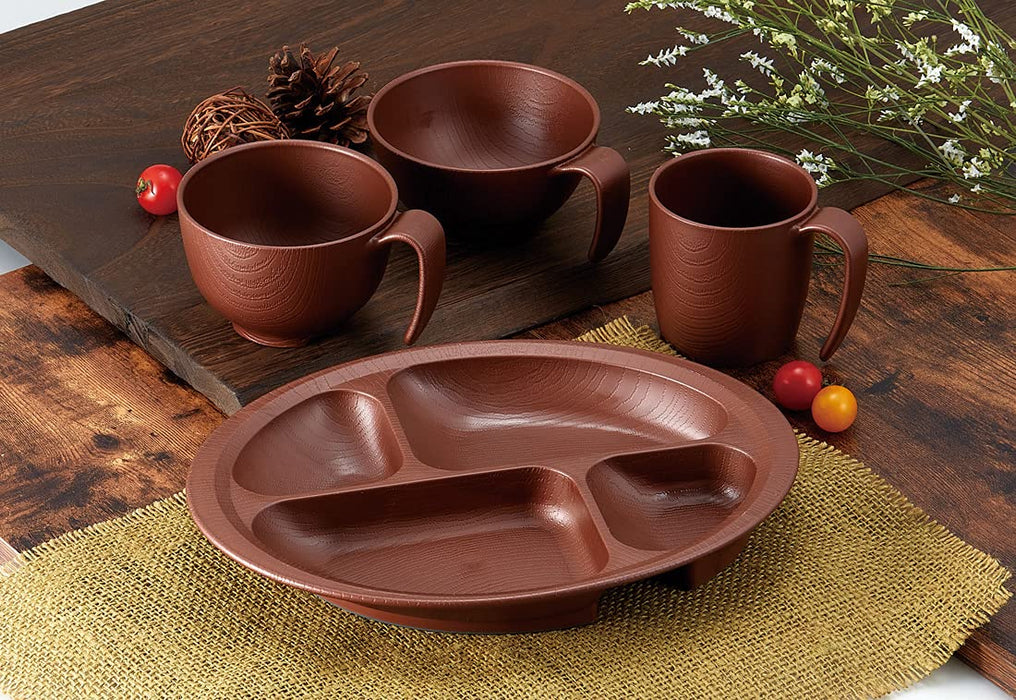Skater Wood Grain Soup Bowl 340ml w/Handle Cream Japan NBL2H-Kiichin - The #1 Place for Japanese Goods in Your Hand!