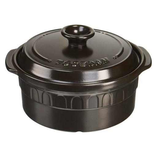 Tohi Ceramics 24Cm Heat-Resistant Casserole Pot - Charcoal Brown-Kiichin - The #1 Place for Japanese Goods in Your Hand!
