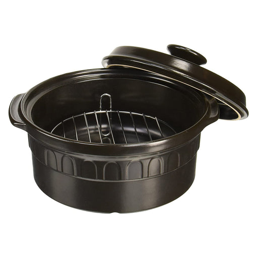 Tohi Ceramics 24Cm Heat-Resistant Casserole Pot - Charcoal Brown-Kiichin - The #1 Place for Japanese Goods in Your Hand!