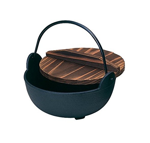 Tonami Shoten 21Cm Iron Hearth Pot with Wooden Lid-Kiichin - The #1 Place for Japanese Goods in Your Hand!