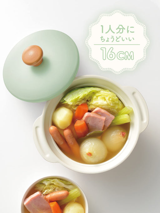 Wahei Freiz Japan Tabletop Pot 16Cm Green - Compact Ceramic Cookware-Kiichin - The #1 Place for Japanese Goods in Your Hand!