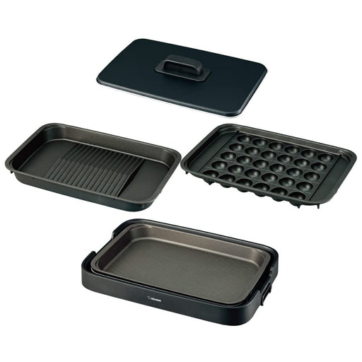 Zojirushi Ea-Kk30-Ba Hot Plate 3 Piece Set Yakiniku Takoyaki Deep Flat Black-Kiichin - The #1 Place for Japanese Goods in Your Hand!